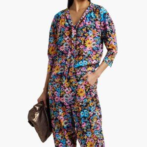 STELLA MCCARTNEY Sophie Floral Silk Crepe De Chine Blouse S (Orig. $982)
